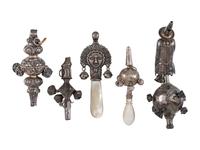 Five Silver Rattle Whistles