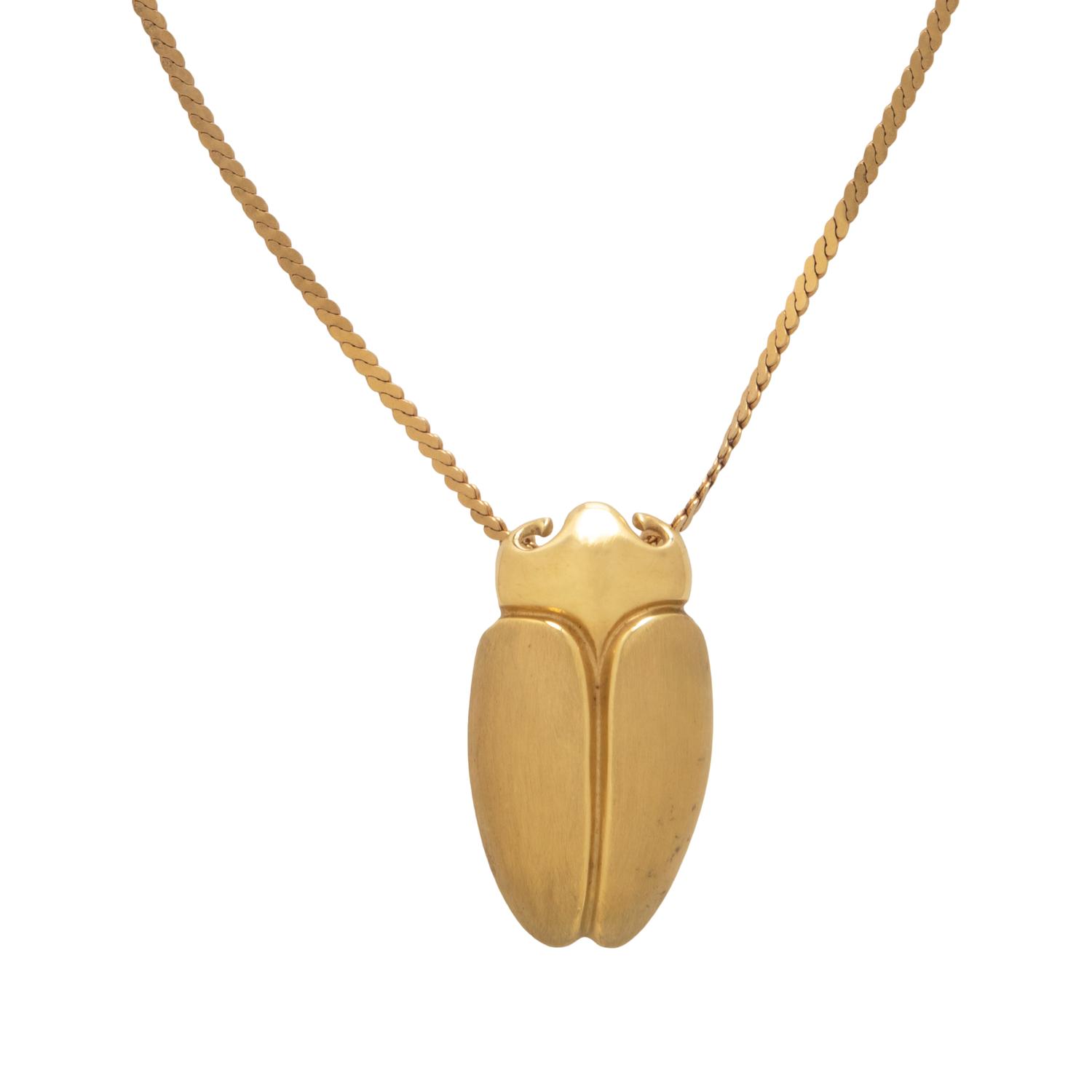 YELLOW GOLD SCARAB PENDANT/NECKLACE