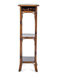 A Lacquer and Bamboo Pedestal