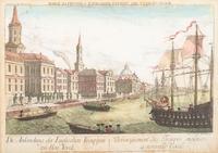 [REVOLUTIONARY WAR]. HABERMANN, Francois Xavier (1721-1796). Die Anlandung Der Englischen Trouppen Zu Neu Yorck./ Debarquement Des Troupes Engloises A Nouvelle Yorck. Engraved vue d'optique.