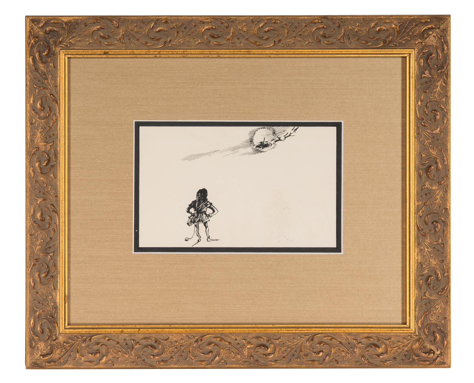 Christmas Card - Elf, Santa, and Moon , 1947