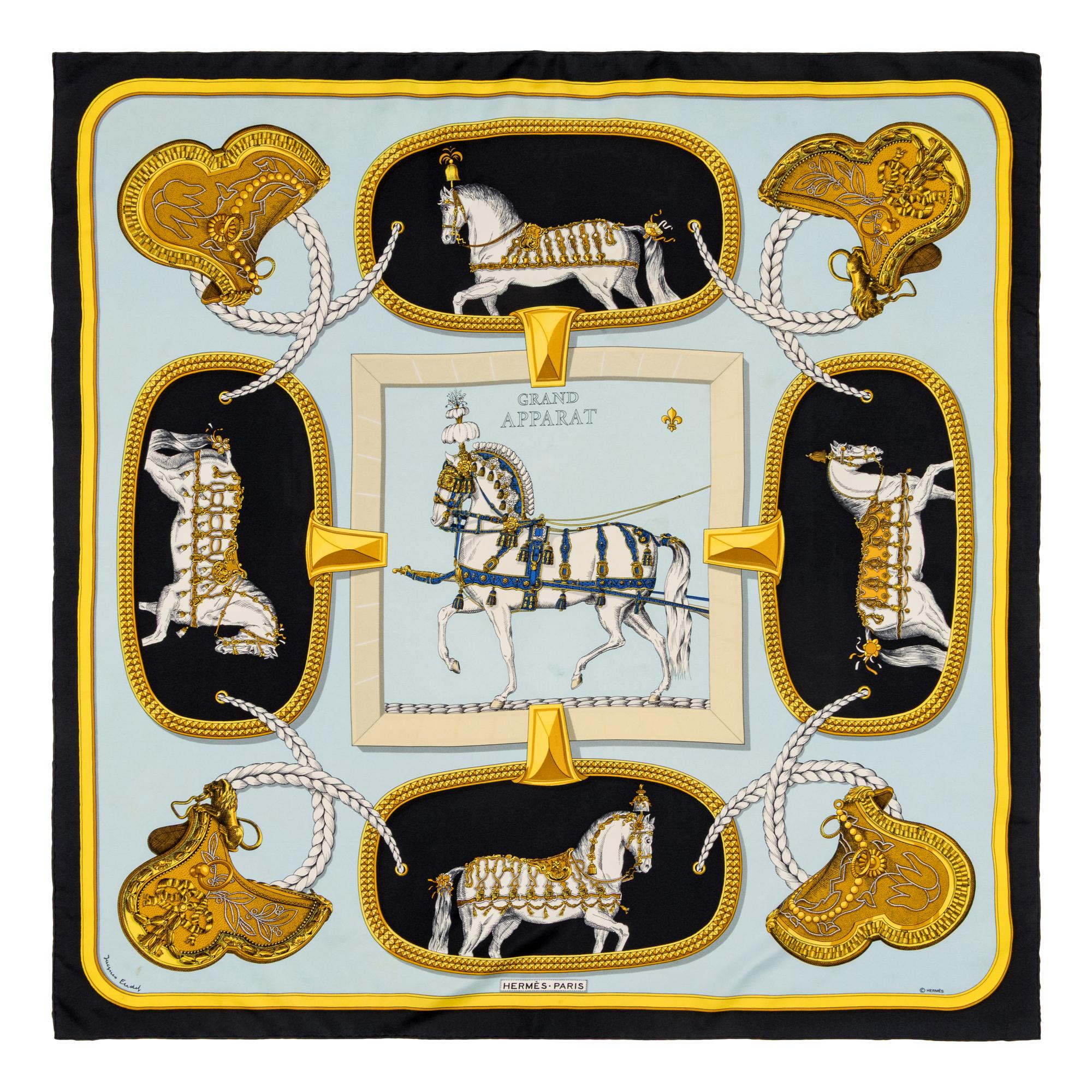 Hermès, Three Silk Scarves 90 & One Silk Scarf 65