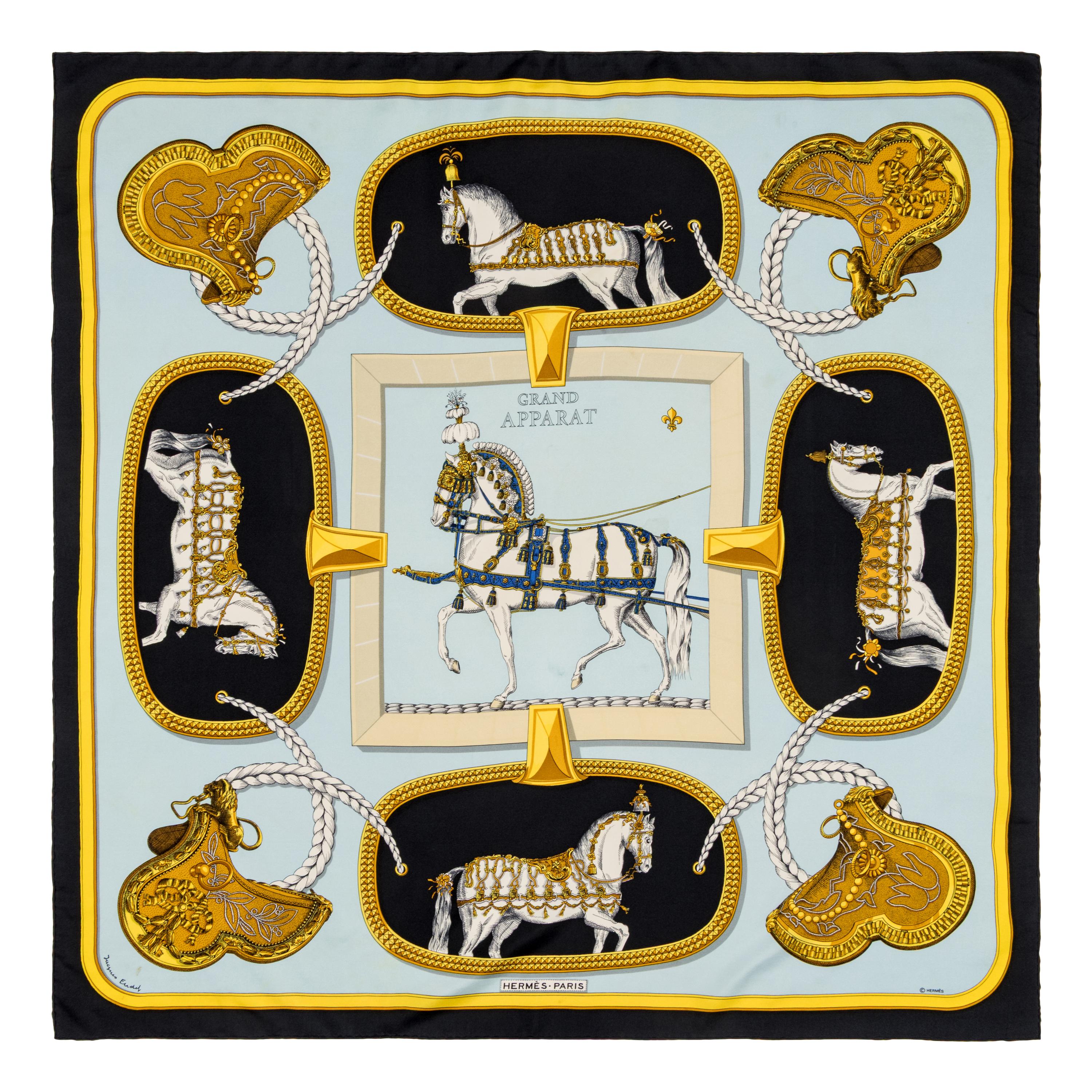 Hermès, Three Silk Scarves 90 & One Silk Scarf 65