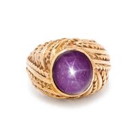 YELLOW GOLD AND STAR RUBY RING