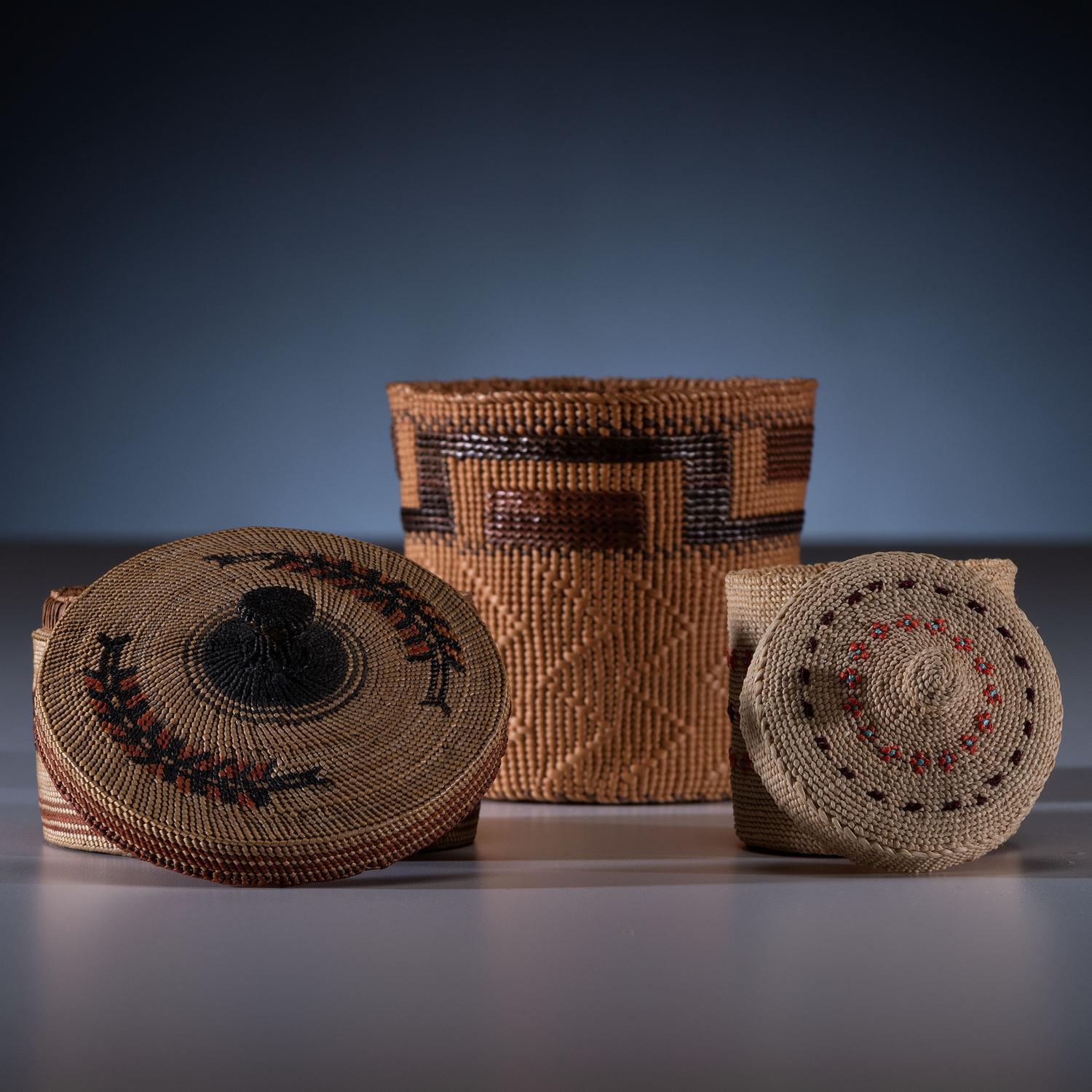 Attu, Makah, and Tlingit Miniature Baskets