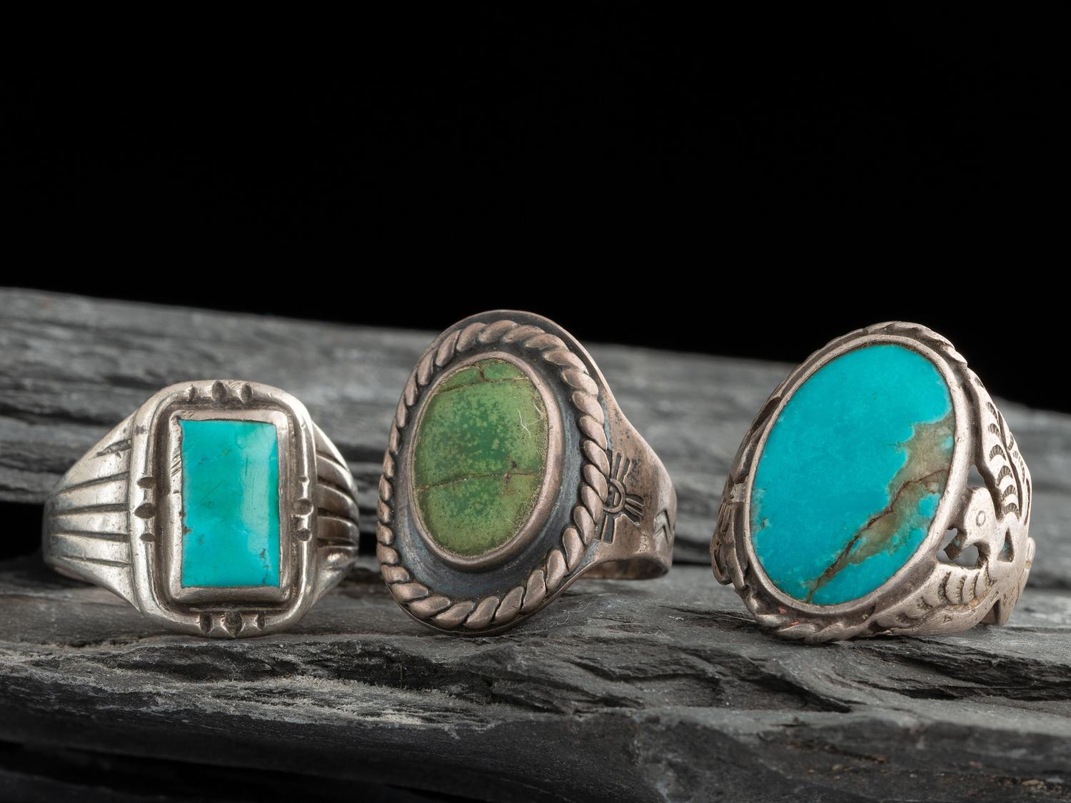 Navajo and Southwestern-style Silver and Turquoise Rings