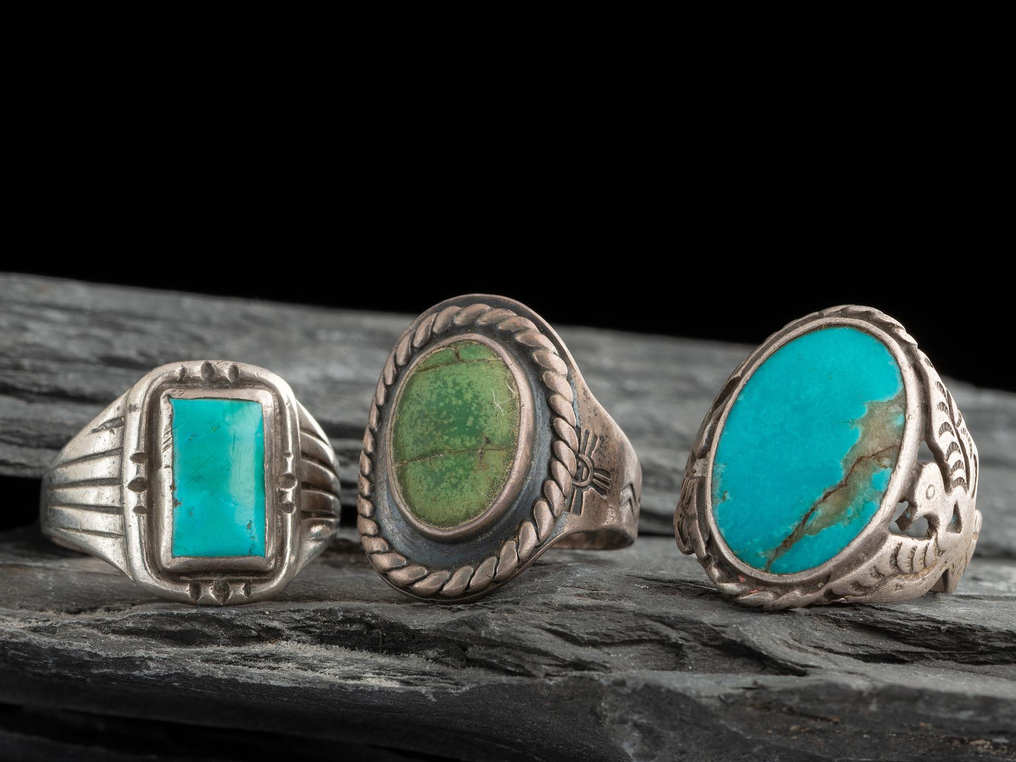 Navajo and Southwestern-style Silver and Turquoise Rings