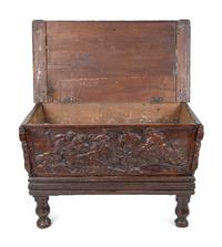 A Continental Carved Walnut Coffer on Stand — 18TH/19TH CENTURY