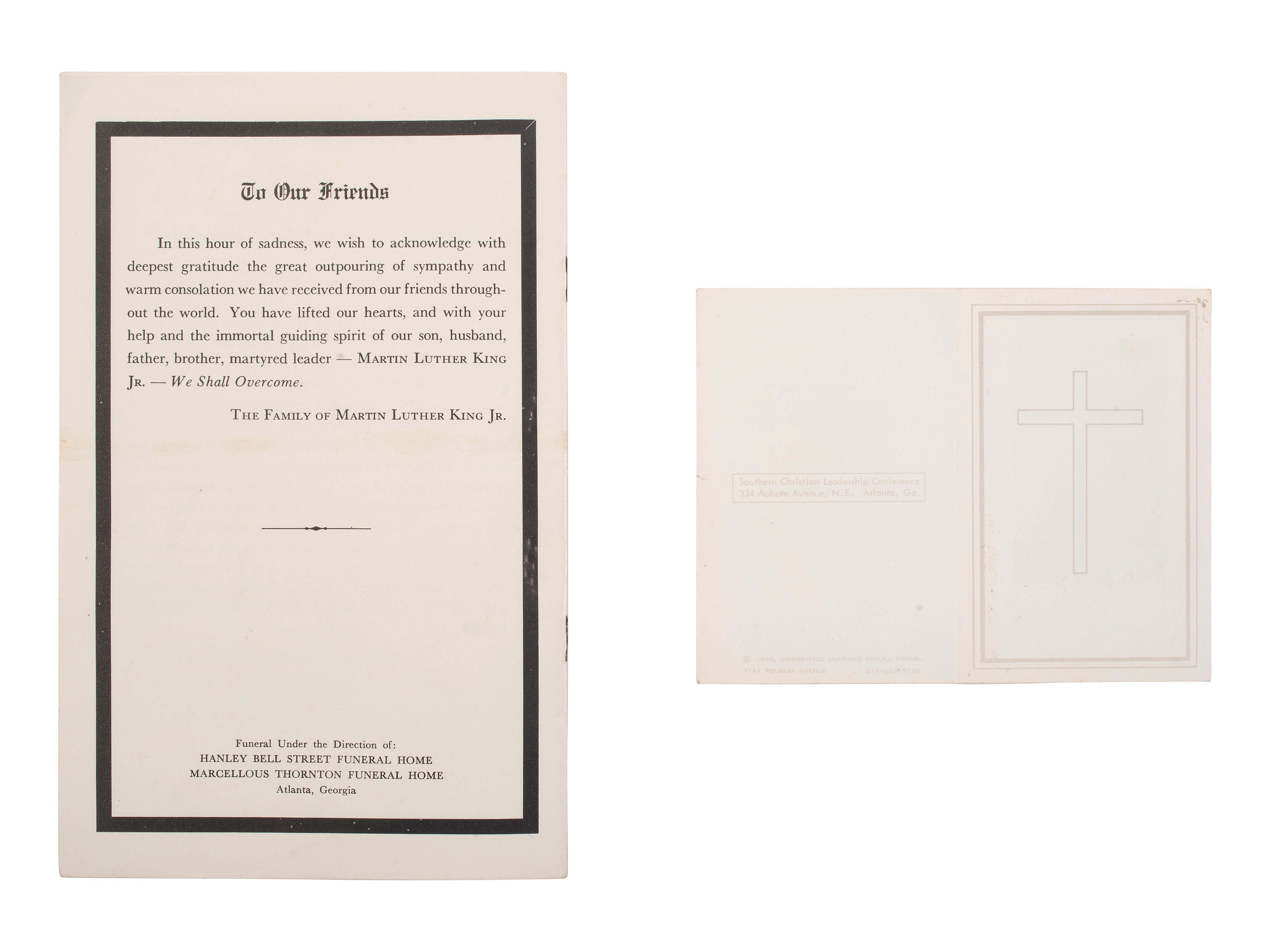 KING, Martin Luther, Jr. (1929-1968)]. Obsequies Martin | Freeman's