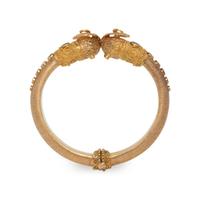 GREEK, YELLOW GOLD, EMERALD, AND RUBY RAM'S HEAD CUFF BRACELET