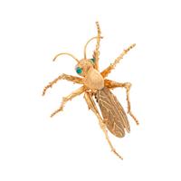 YELLOW GOLD GRASSHOPPER BROOCH