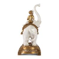 A Brass and Earthenware Elephant Figure