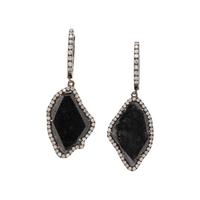 BLACK DIAMOND SLICE AND DIAMOND EARRINGS