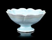 A Yingqing Glazed Porcelain 'Foliate' Footed Bowl