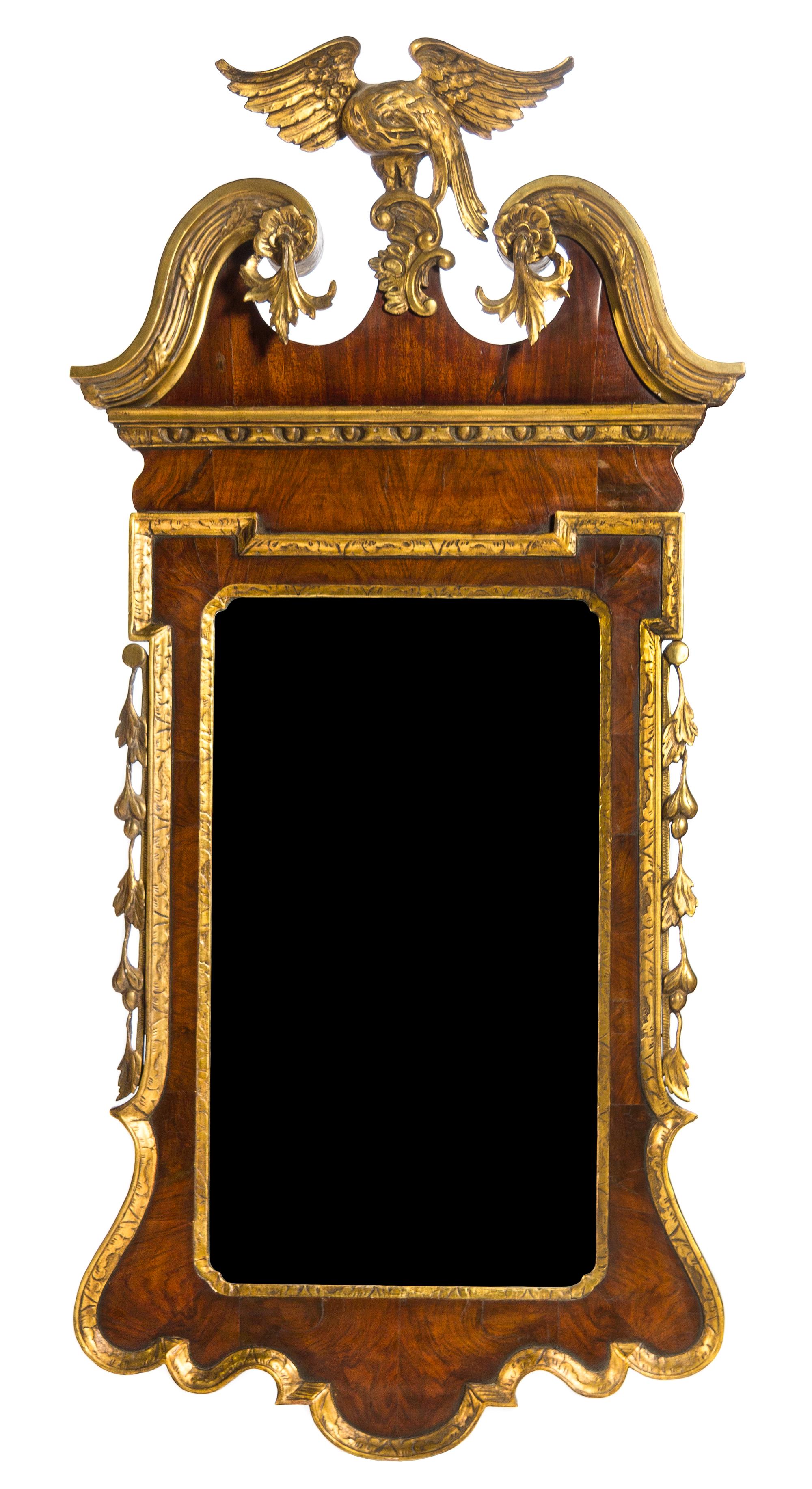 An American Federal Parcel Gilt Walnut Mirror Height 56 3/8 x width 27 inches. — EARLY 19TH CENTURY