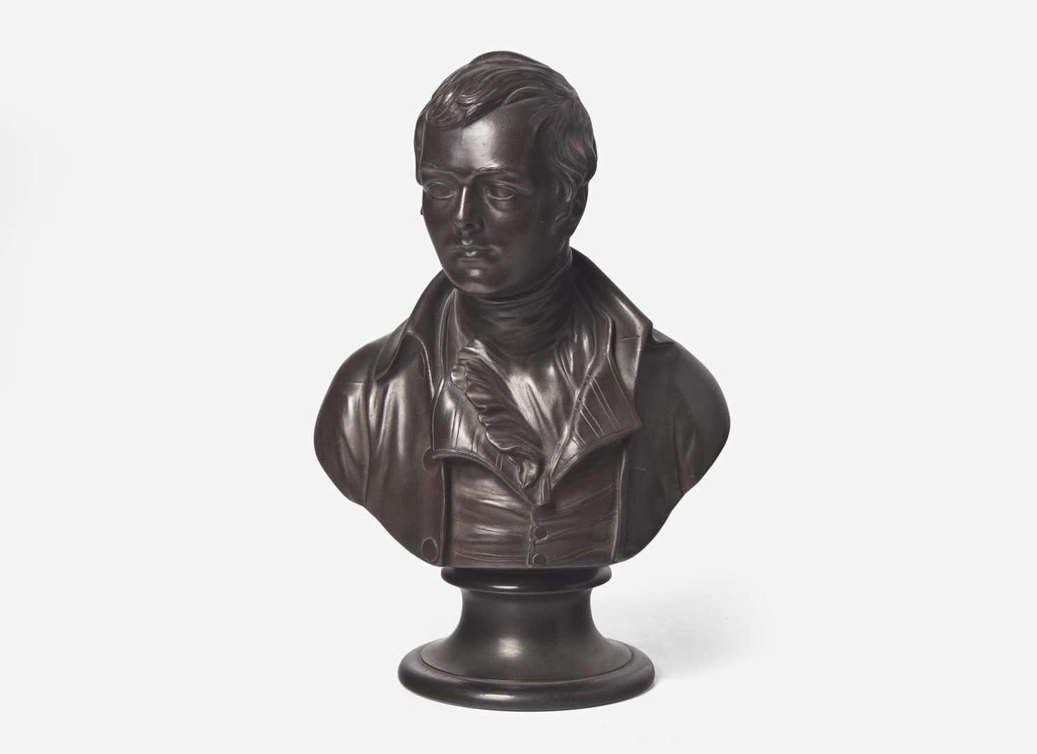 A Wedgwood Black Basalt Bust of Robert Burns, UK, early 19th century