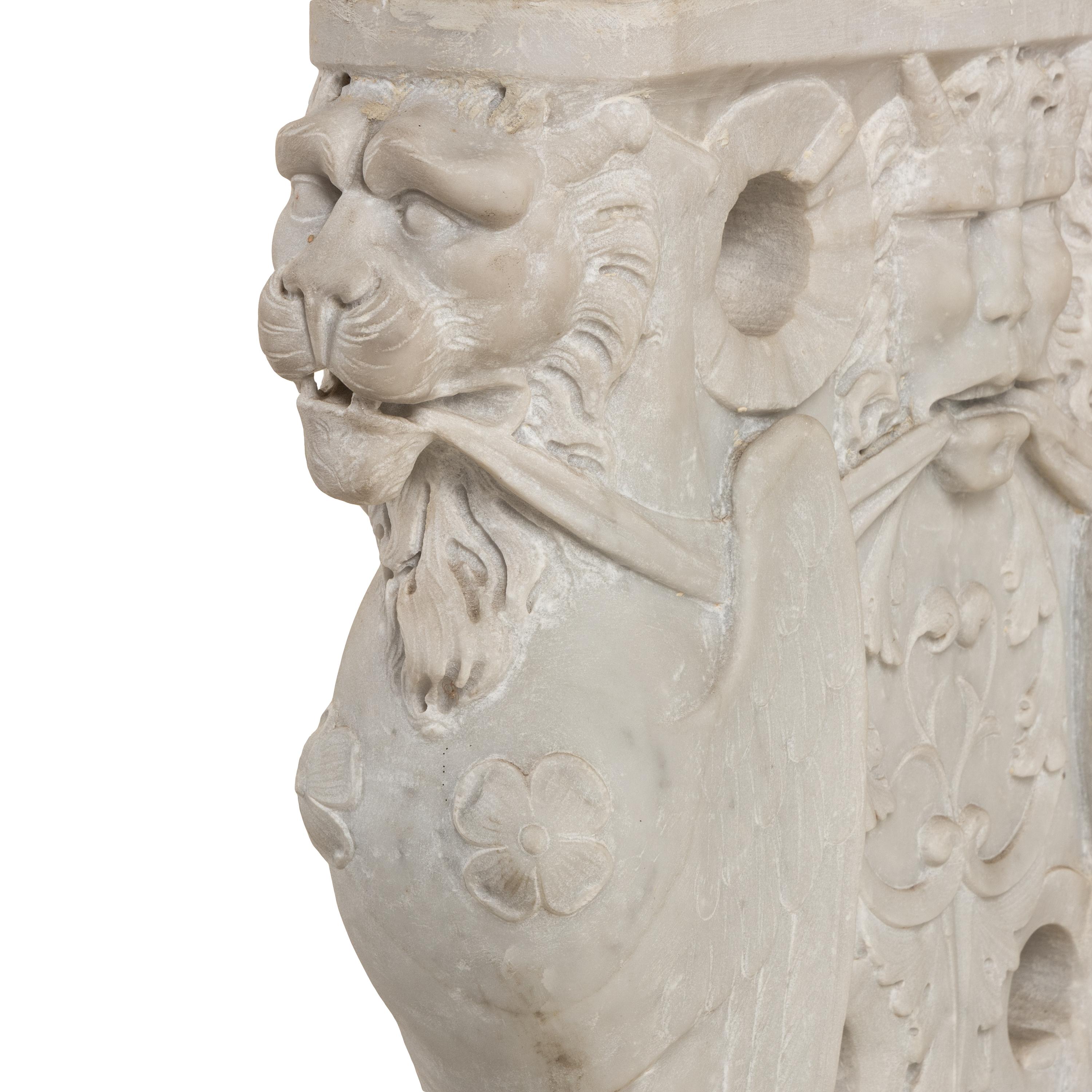 A Neoclassical Carved Marble Console Table