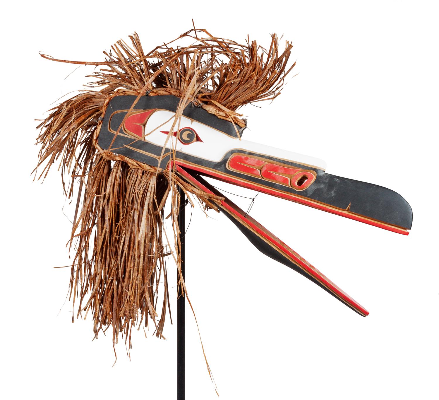 Carved Wood Raven Mask