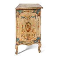 A Pair of Italian Neoclassical Painted Serpentine Chests of Drawers