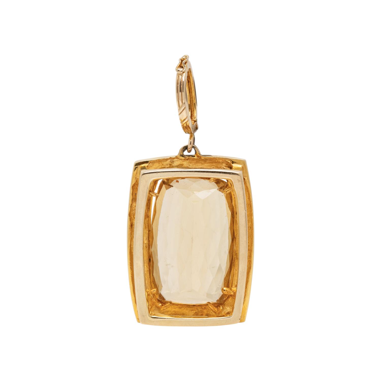 YELLOW GOLD AND CITRINE PENDANT