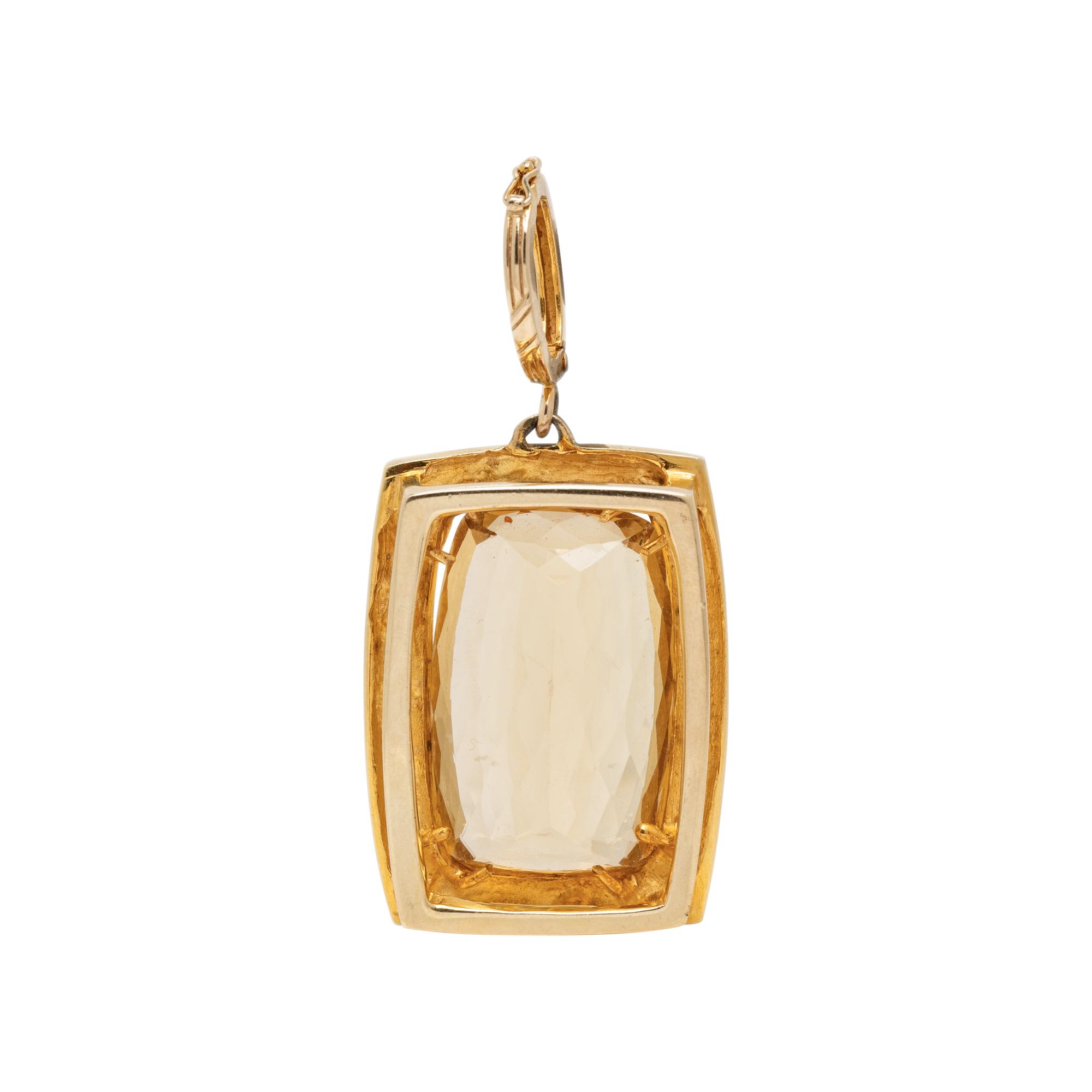 YELLOW GOLD AND CITRINE PENDANT