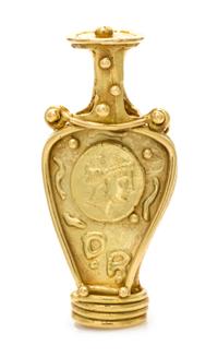 A Yellow Gold, Pink Tourmaline and Diamond Pendant, Denise Roberge, 30.70 dwts.