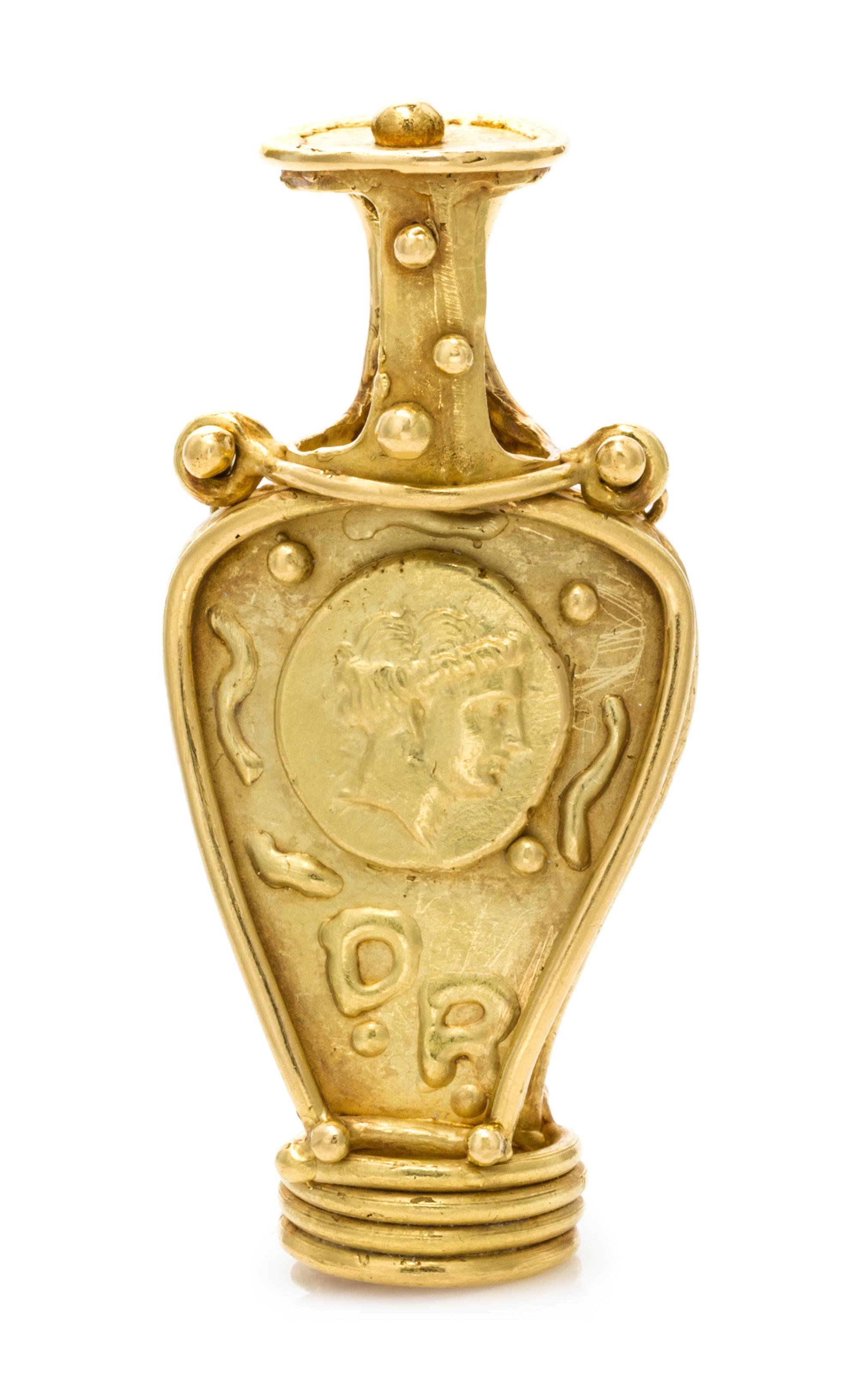 A Yellow Gold, Pink Tourmaline and Diamond Pendant, Denise Roberge, 30.70 dwts.