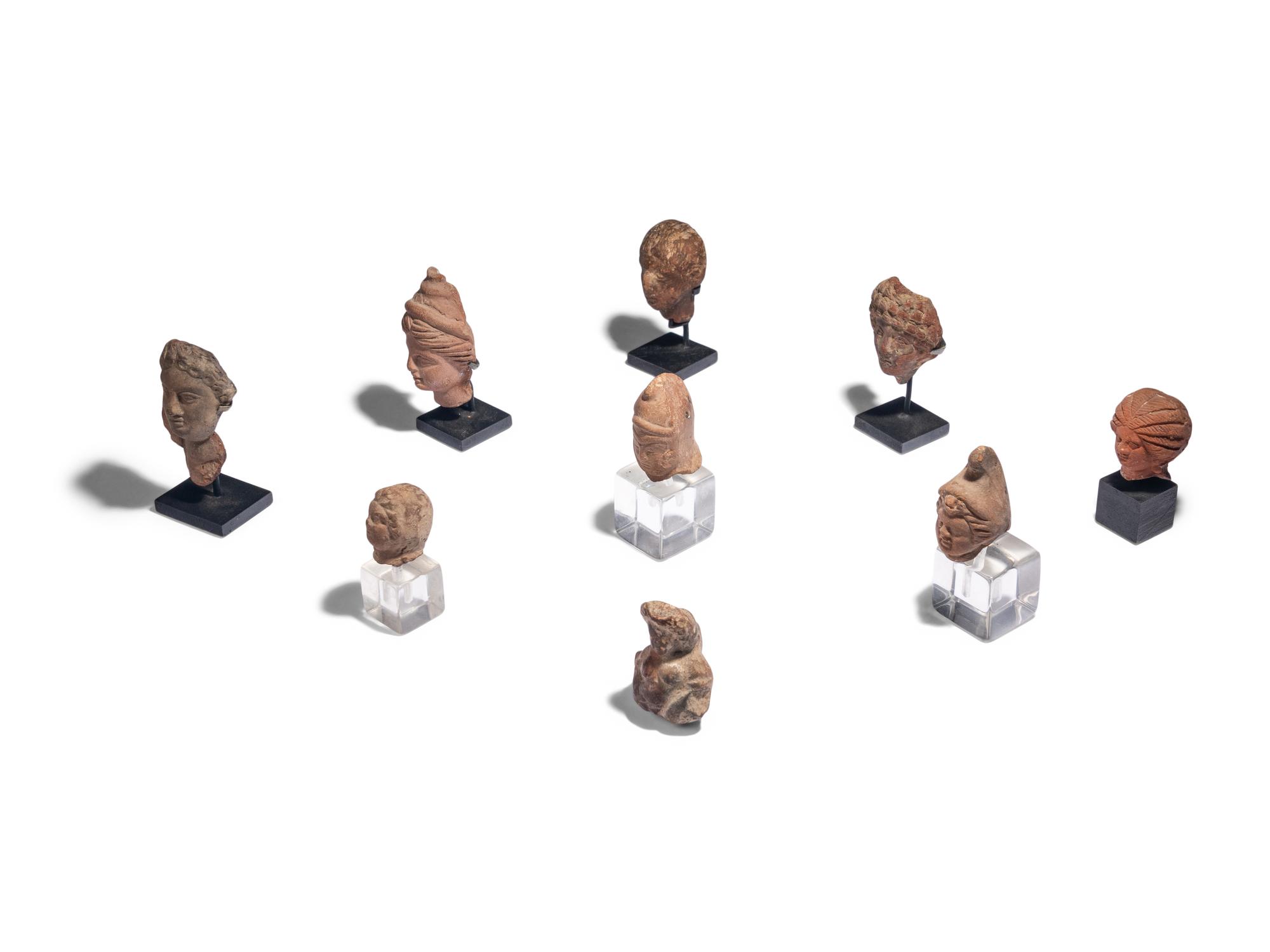Nine Greco-Roman Terracotta Heads
