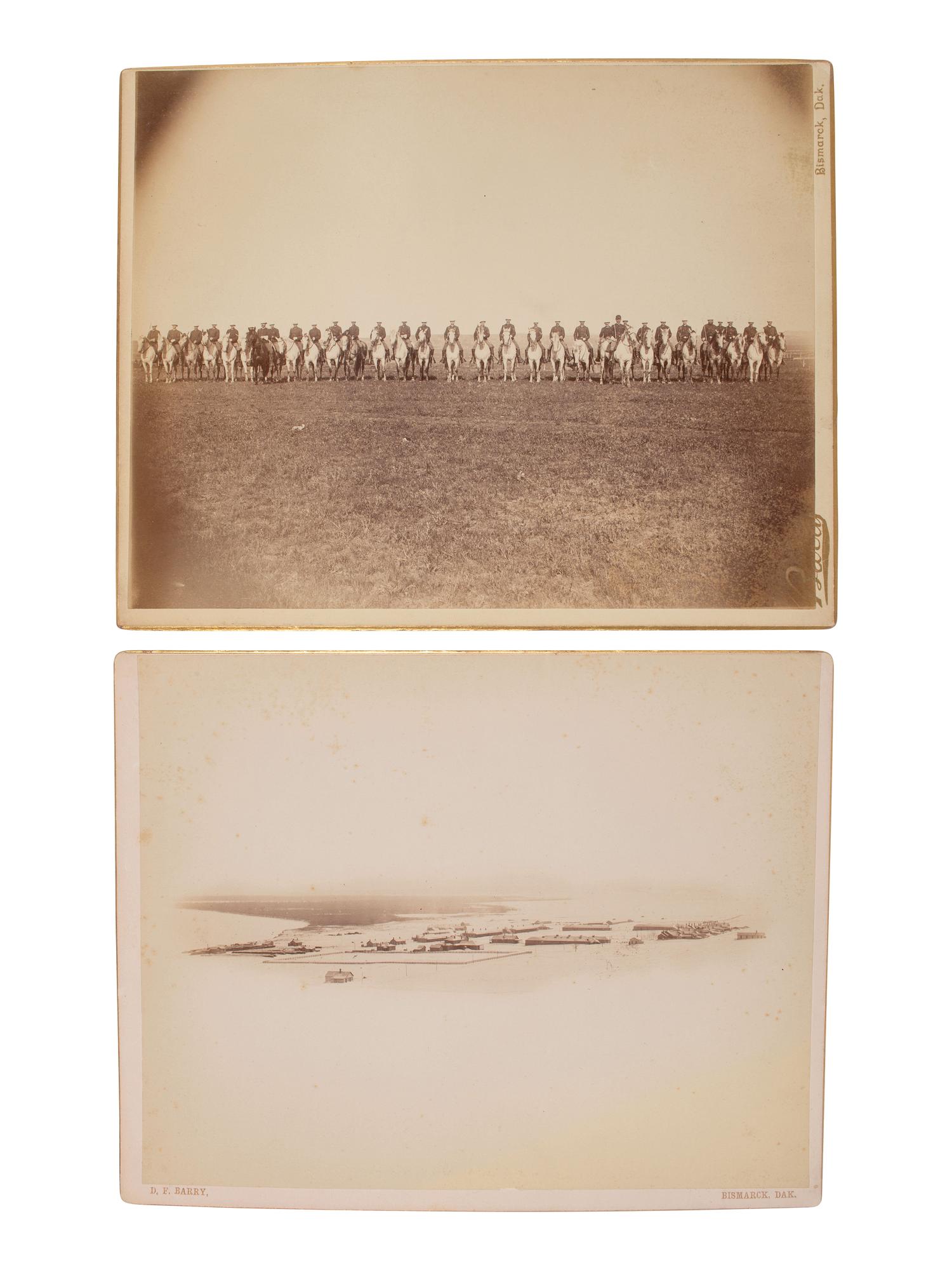 BARRY, David F. (1854-1934), photographer. Two photographs of Fort Lincoln, North Dakota, incl. view of the 7th US Cavalry.