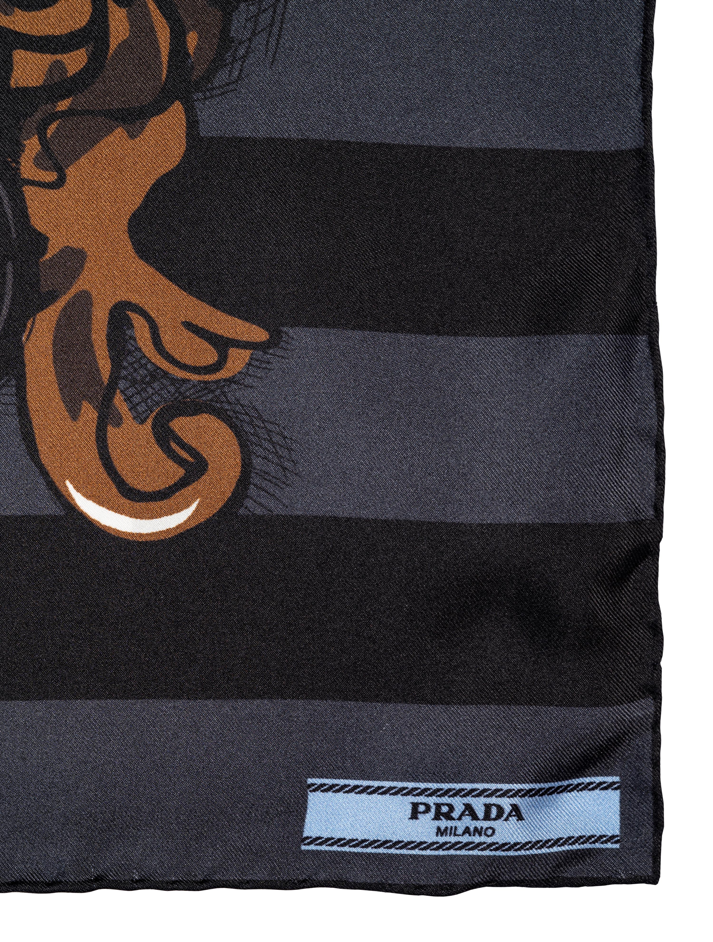 Three Designer Scarves: Two Hermès, One Prada