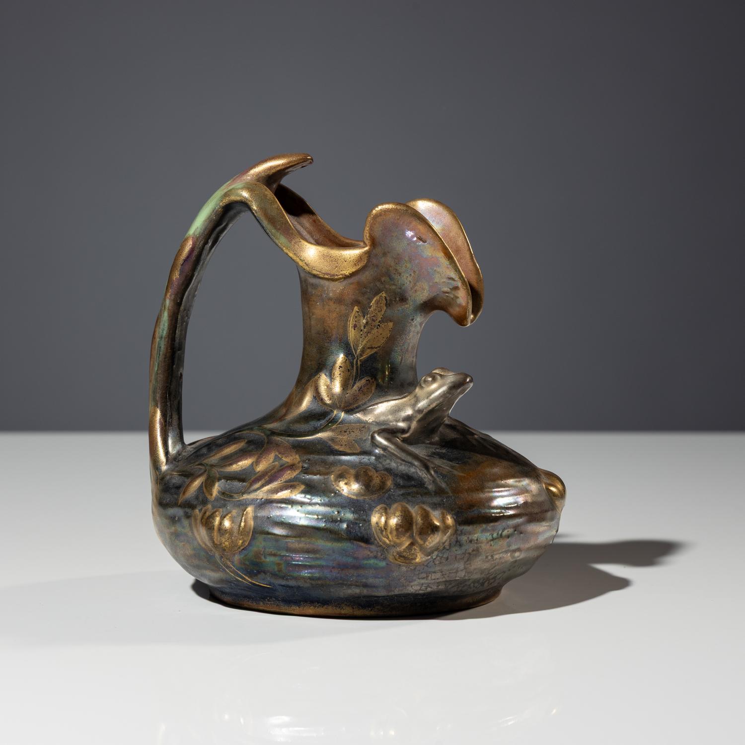 Ceramic frog pitcher, c. 1900