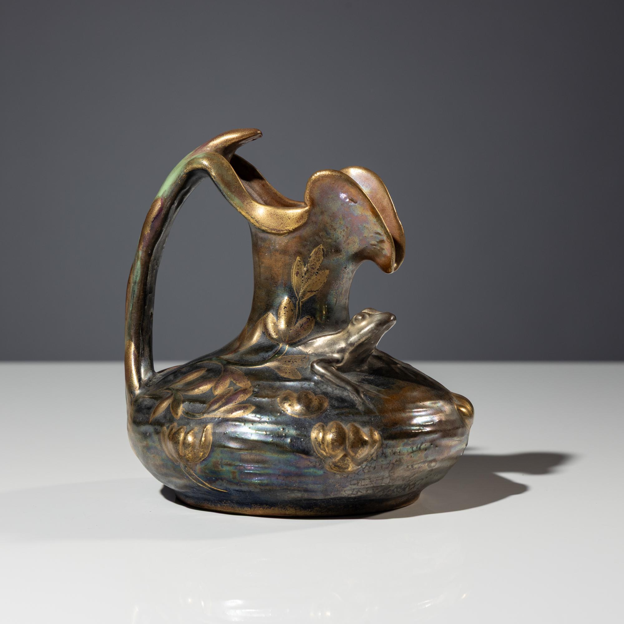 Ceramic frog pitcher, c. 1900
