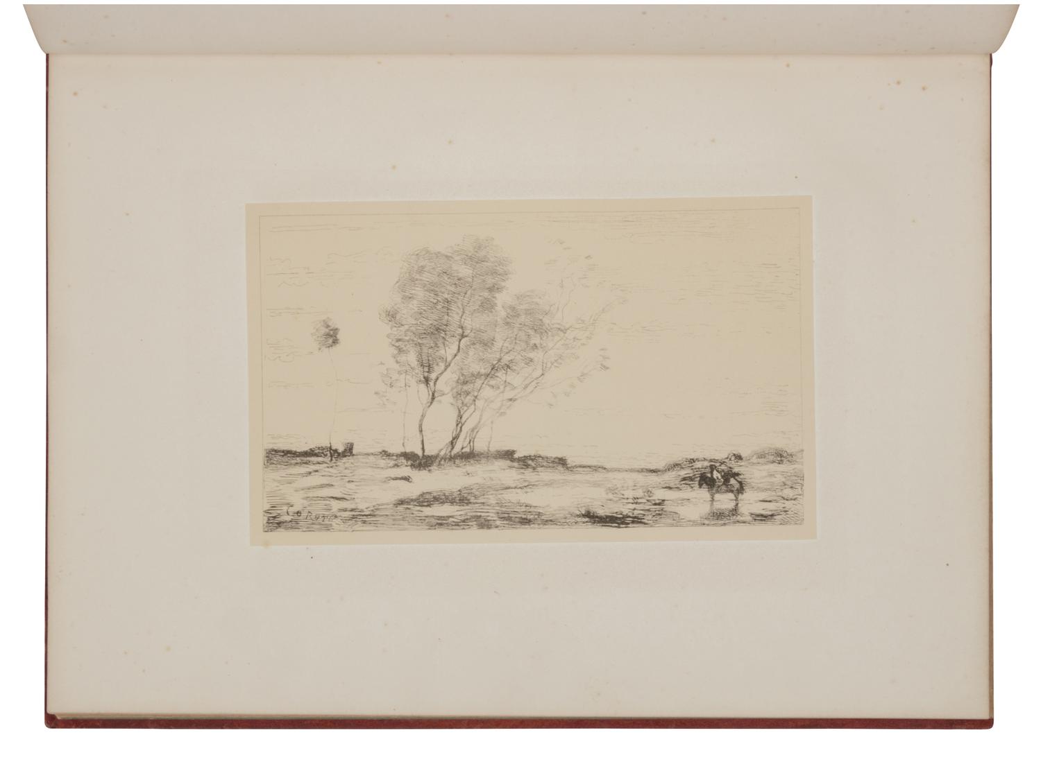 COROT, Jean-Baptiste-Camille (1796-1875). CAUBIGNY, Charles-François (1817-1878). L'Album contemporain, collection de dessins et croquis des meilleurs artistes... . Paris: Au Siege de la Societé Iconographique, 1873.