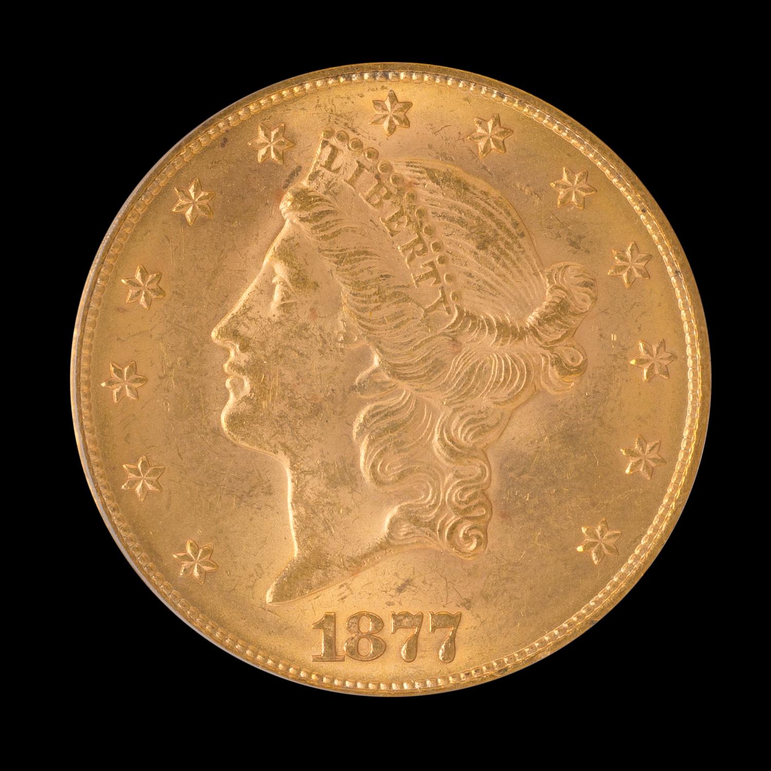 A United States 1877 Liberty Head $20 Gold Coin
