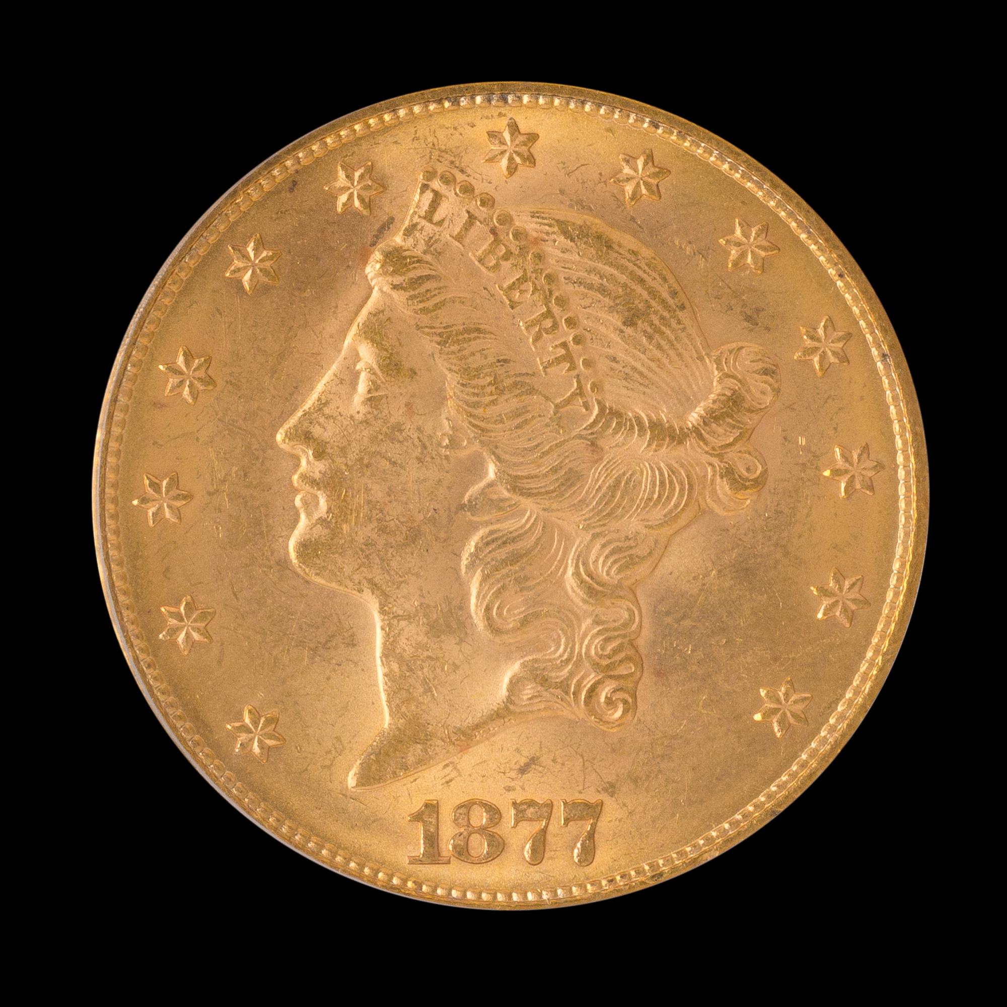 A United States 1877 Liberty Head $20 Gold Coin