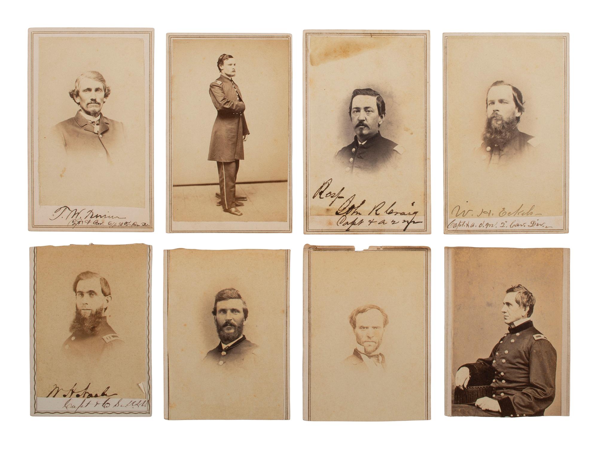[CIVIL WAR]. Collection of 62 CDVs assembled by General David Sloane Stanley, incl. Civil War generals and Sioux subjects involved in the 1862 Dakota Uprising.