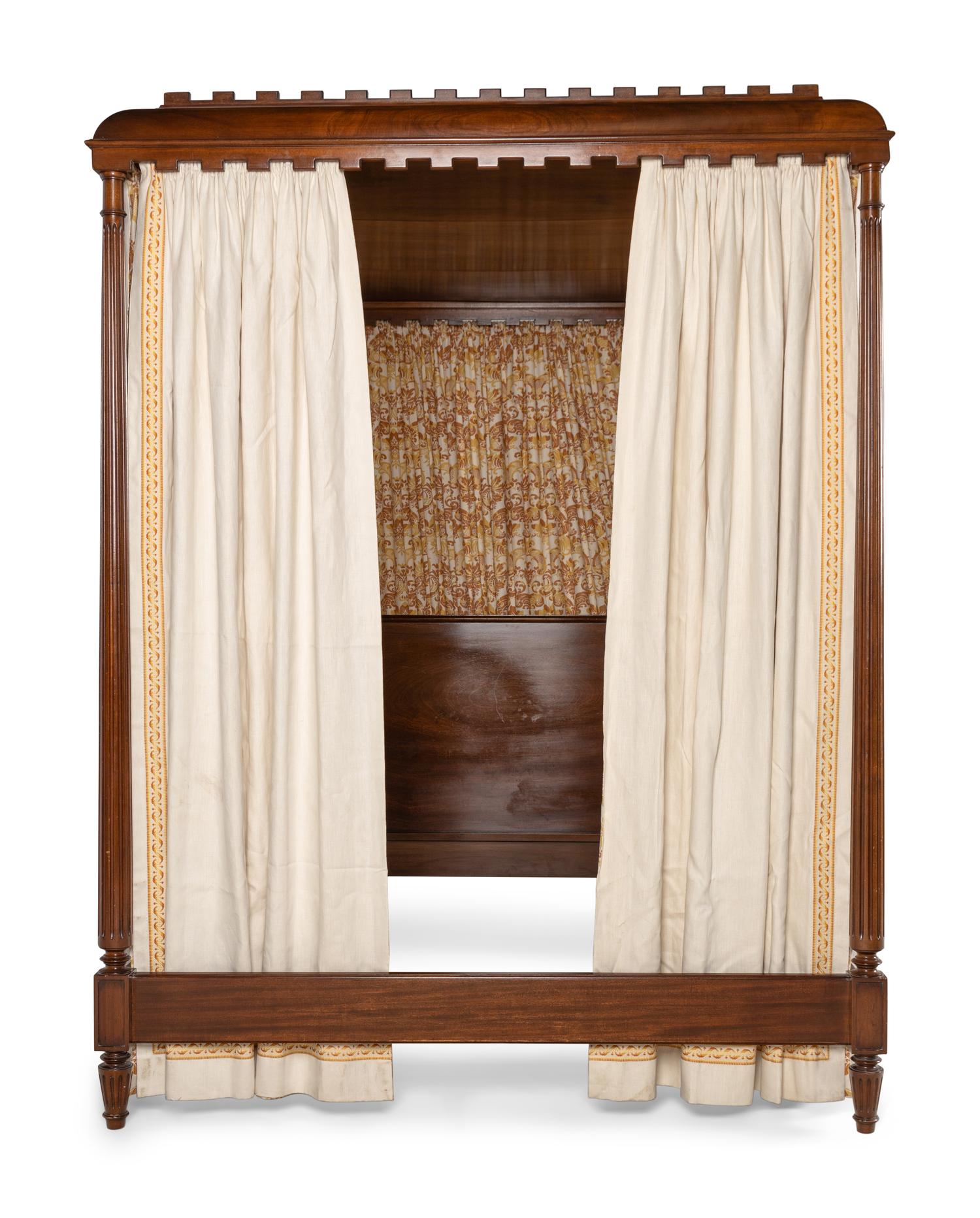 A George III Style Walnut Canopy Bed