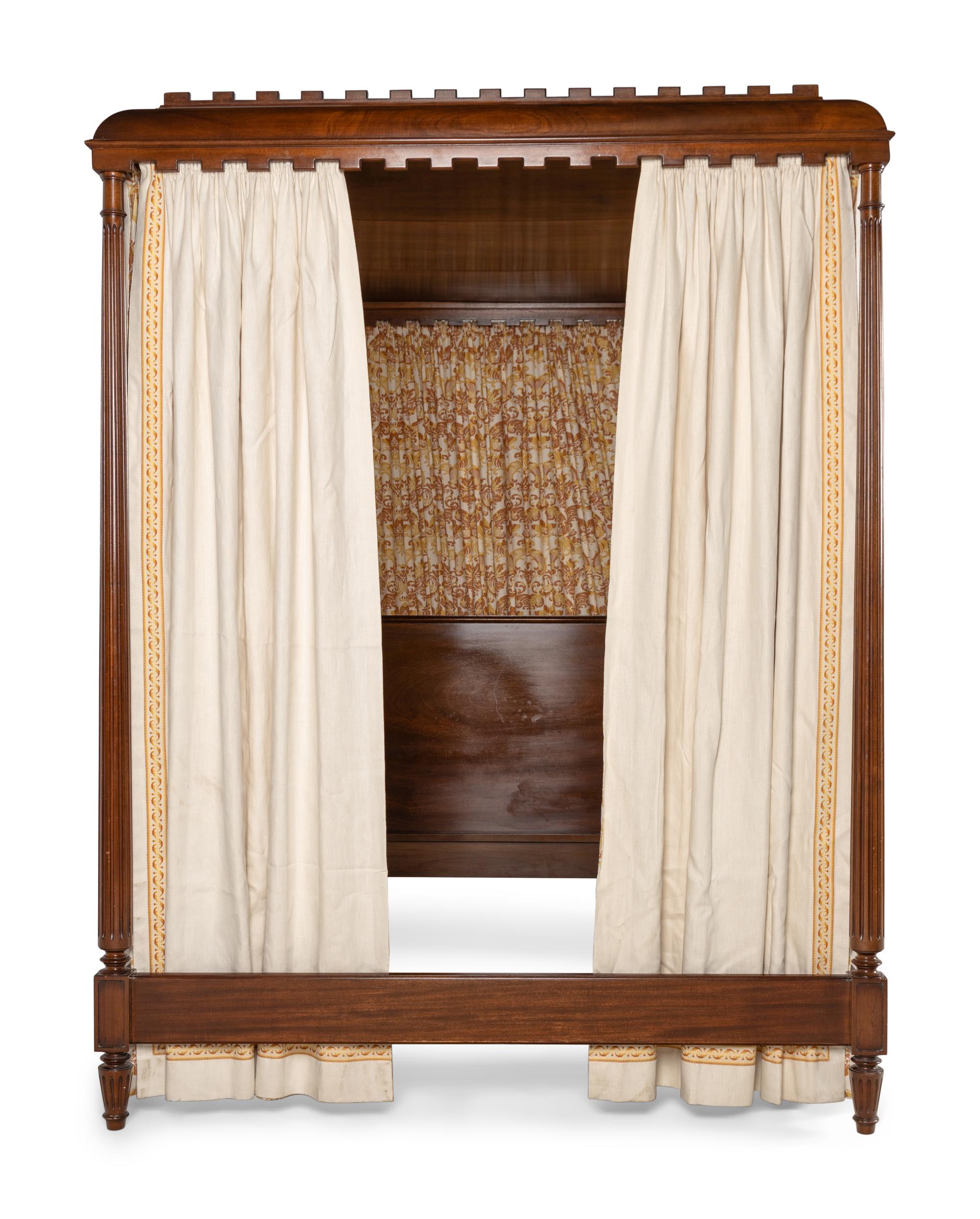 A George III Style Walnut Canopy Bed
