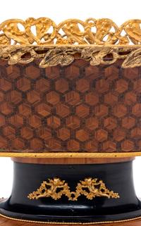 A Napoleon III Gilt Metal Mounted, Parcel Ebonized and Parquetry Jardinière