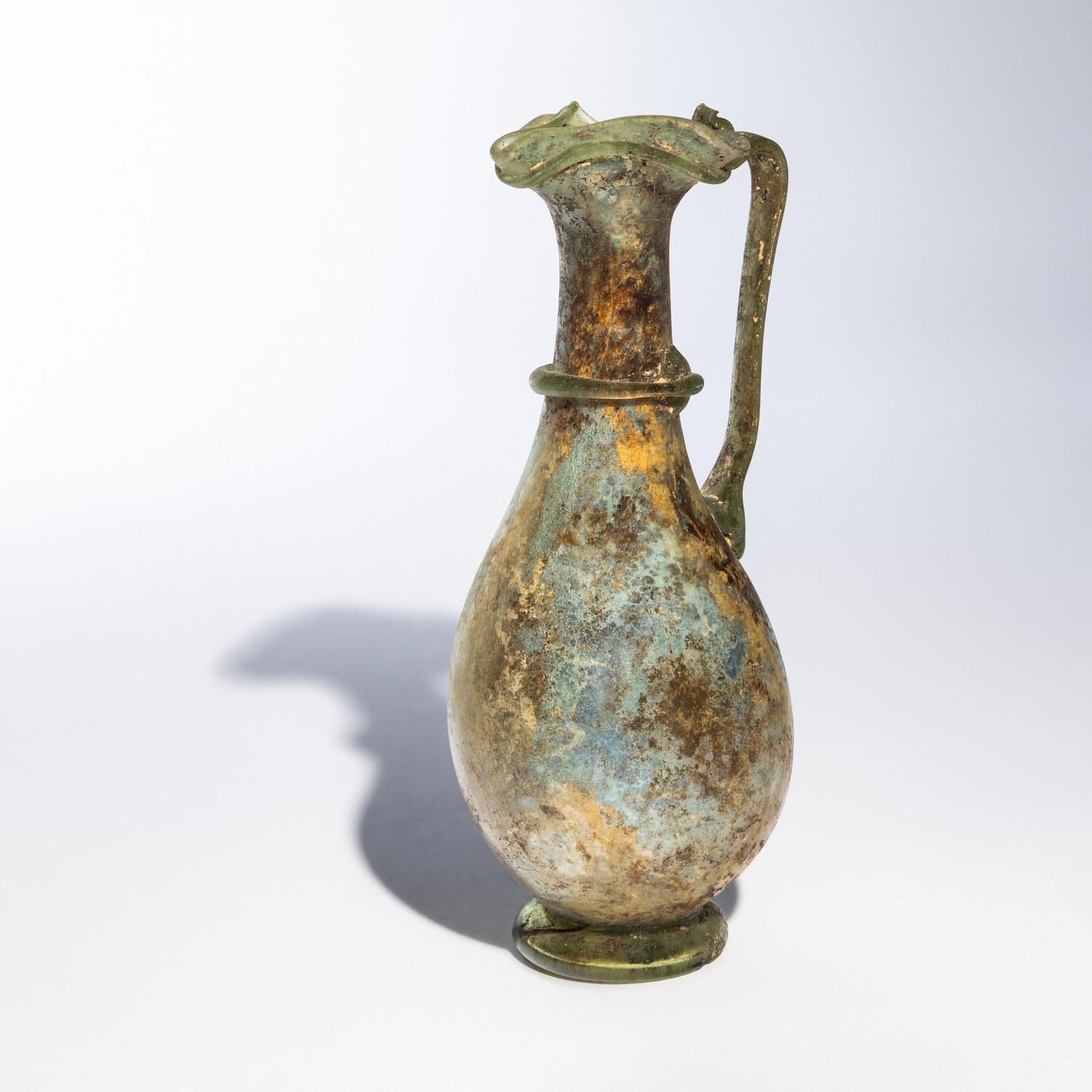 A Late Roman Pale Green Glass Jug