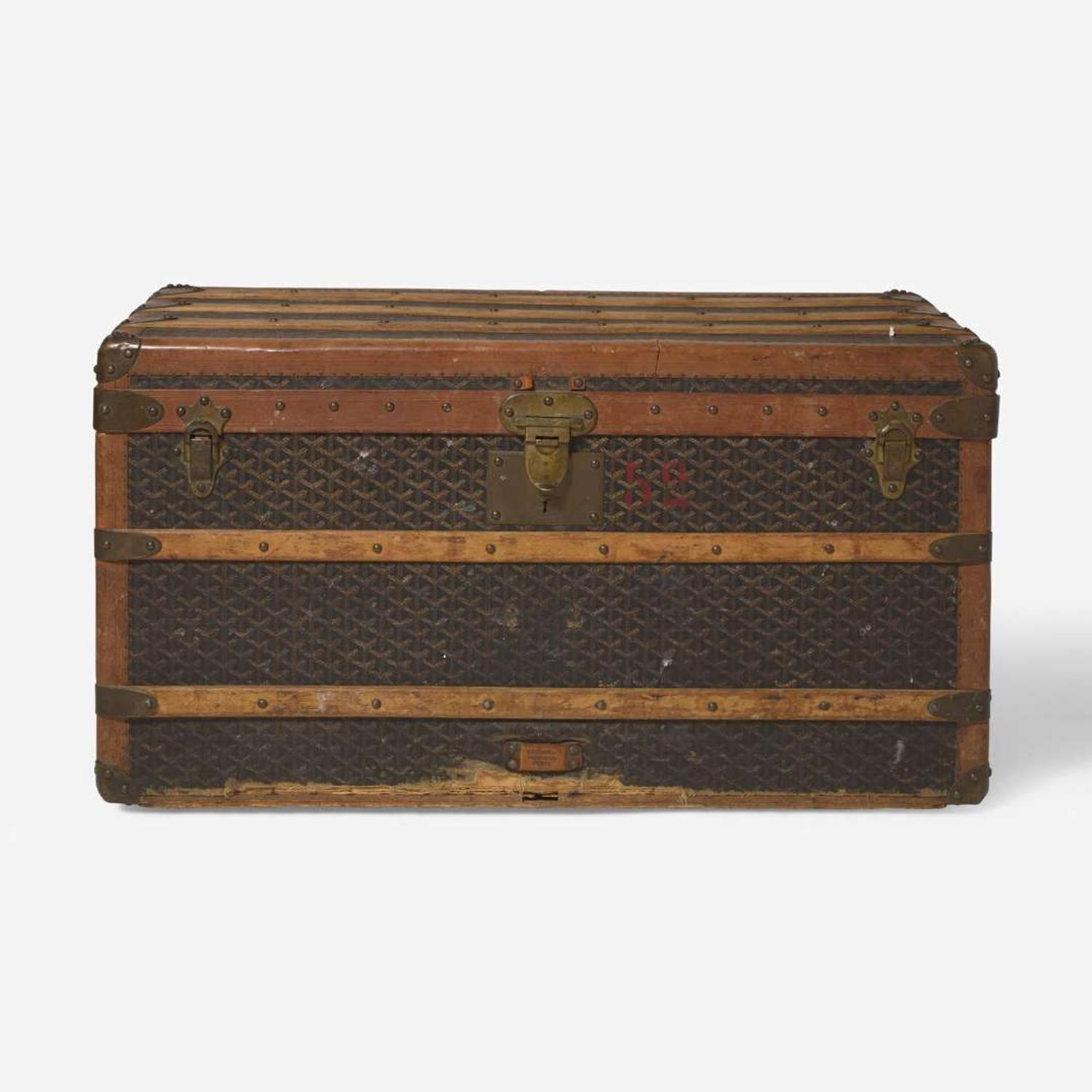An E. Goyard Ainé Steam Trunk E. Goyard Ainé c. 1920's