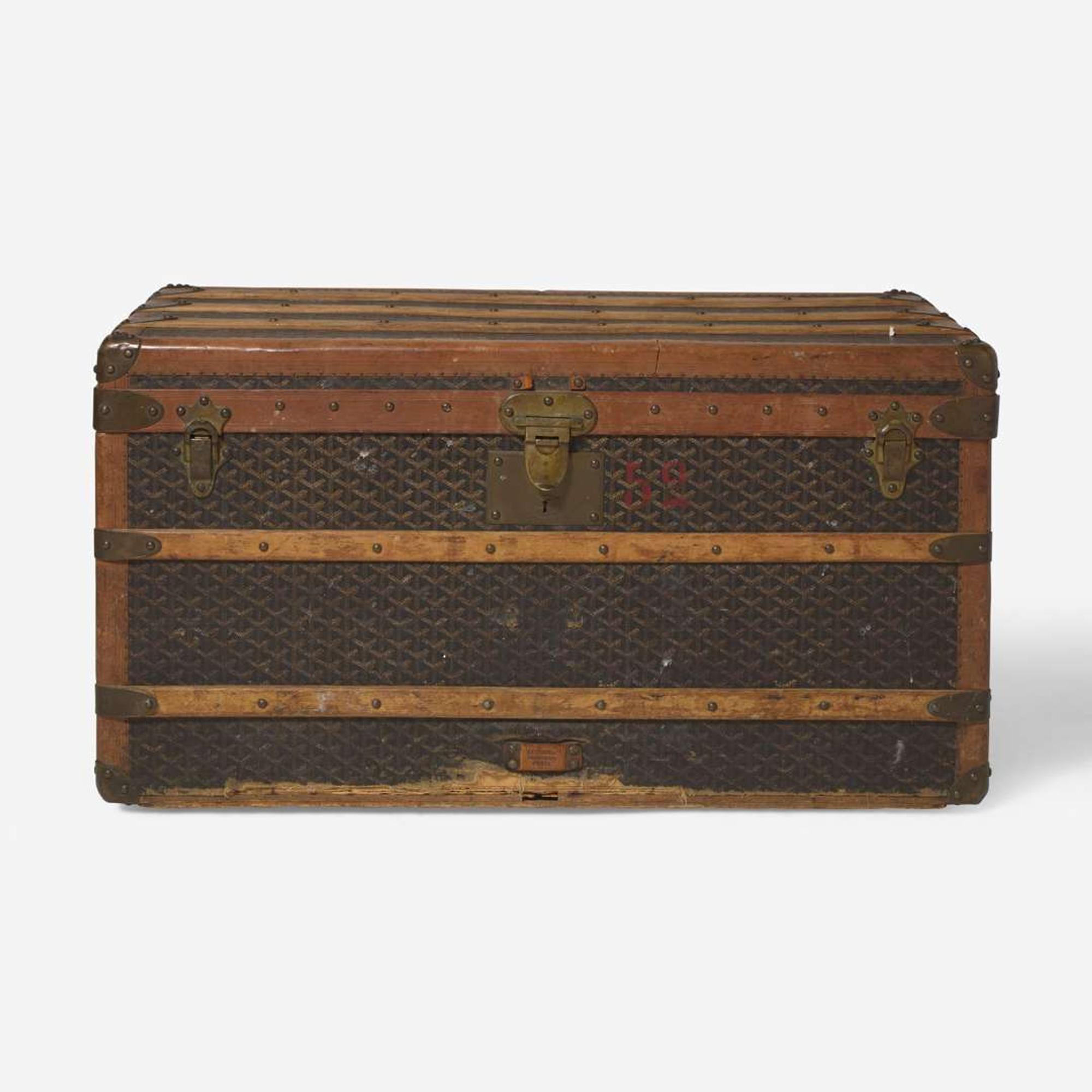 An E. Goyard Ainé Steam Trunk E. Goyard Ainé c. 1920's