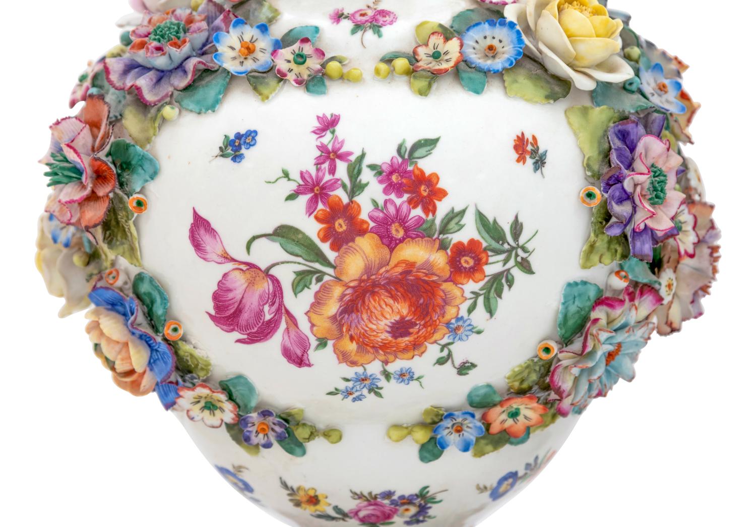 A Pair of German Porcelain Urns
