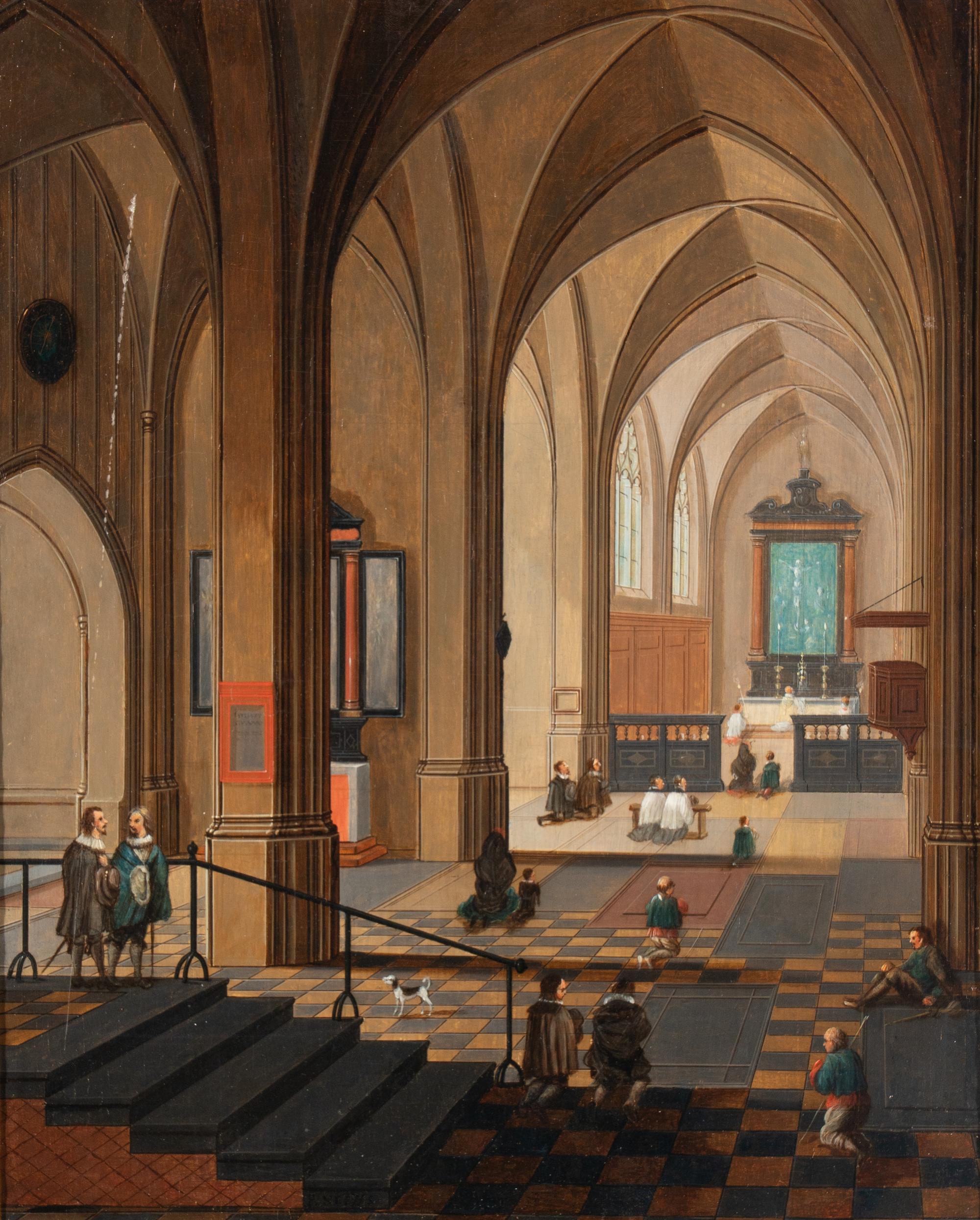Studio of Peeter Neeffs the Elder (Flemish, born c. 1578-died c. 1661) — Interior of a Gothic Church