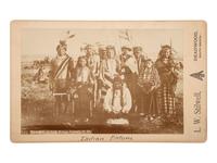 [NATIVE AMERICANS]. 2 boudoir cards of Pine Ridge Agency, South Dakota, by STILWELL and BUTCHER.