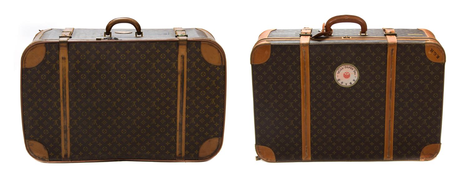 Two Louis Vuitton Monogram Canvas Soft-sided Suitcases, 31 x 20 x 9 1/2 inches.