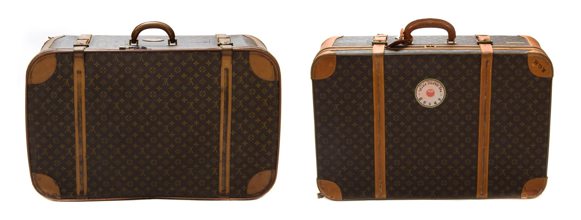 Two Louis Vuitton Monogram Canvas Soft-sided Suitcases, 31 x 20 x 9 1/2 inches.