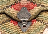 A Queen Anne Flamestitch Wool Lady’s Purse with Engraved Silver Closure