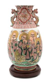 A Satsuma Porcelain Vase Height 17 inches. — LATE 19TH CENTURY