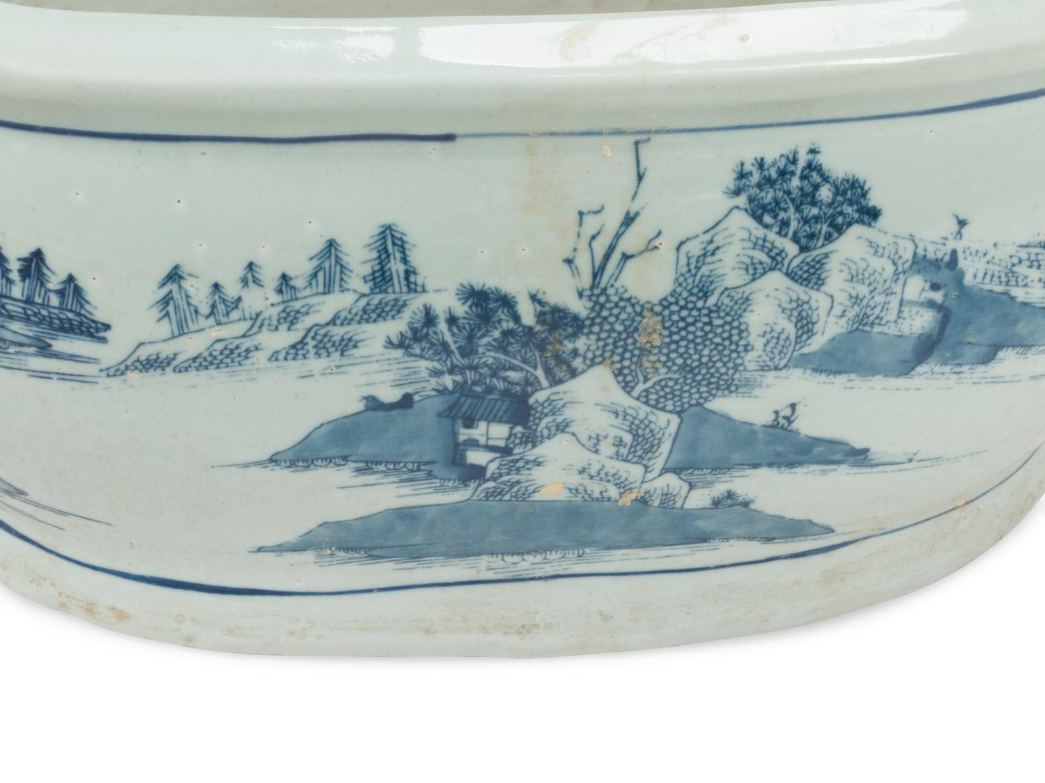 A Group of Four Chinese Blue and White Porcelain Jardinières